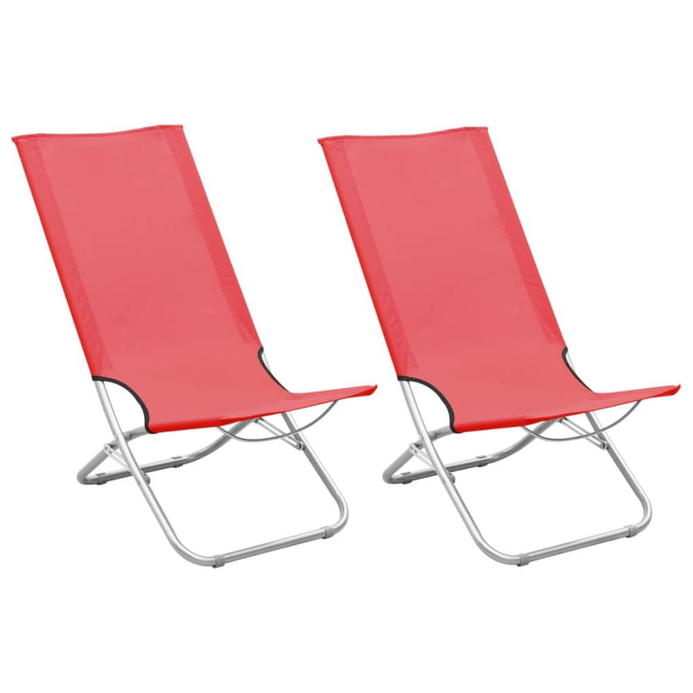 Petromila vidaXL Skladacie plážové stoličky 2 ks červené látka